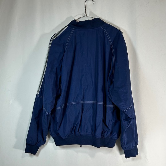 Nike Vintage  Bomber Jacket Blue White Stripe Logo Snap Front Athletic Mens M - Picture 7 of 11